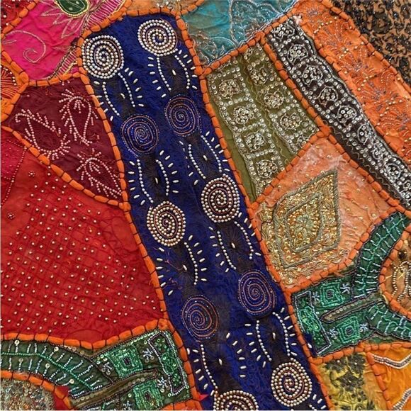 Colorful Patchwork Tapestry Wall Hanging, handmade in India - Picture 3 of 16
